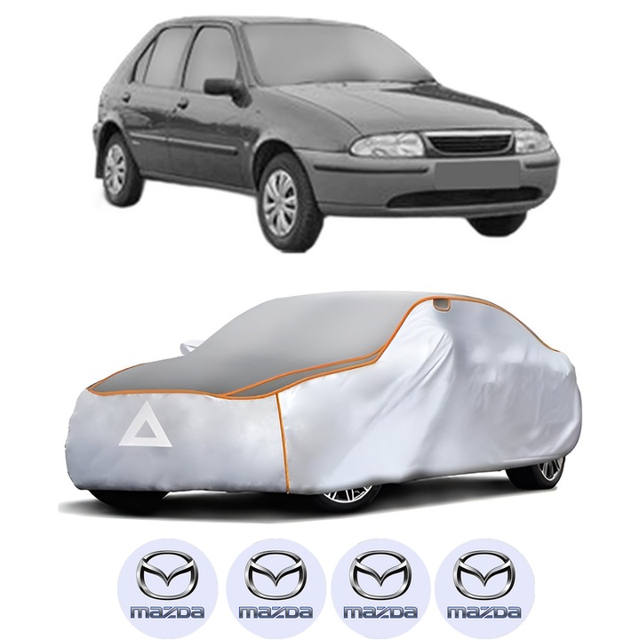Husa Prelata Antigrindina Auto MAZDA 121 III Hatchback Van (JASM, JBSM) din 1996-2002, Protectie auto contra intemperiilor la grindina, Waterproof, 4x Stickere auto MAZDA
