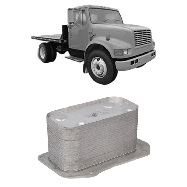 Radiator racire ulei DEUTZ FAHR 4000 din 1968-1974 KW 26 CP 35 CMC 2827, Auto, din aluminiu, 4x Stickere auto cu DEUTZ FAHR