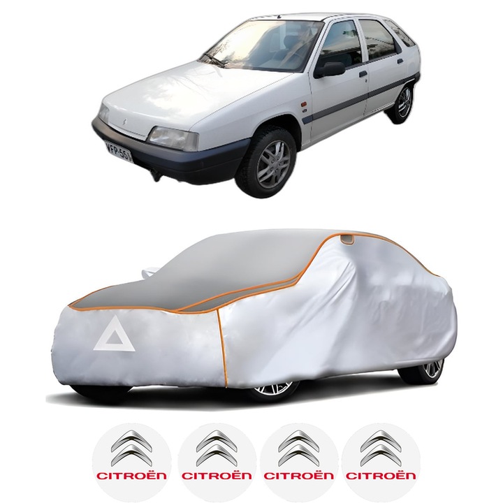 Husa Prelata Antigrindina Auto CITROEN ZX Hatchback Van (N2) din 1994-1997, Protectie auto contra intemperiilor la grindina, Waterproof, 4x Stickere auto CITROEN