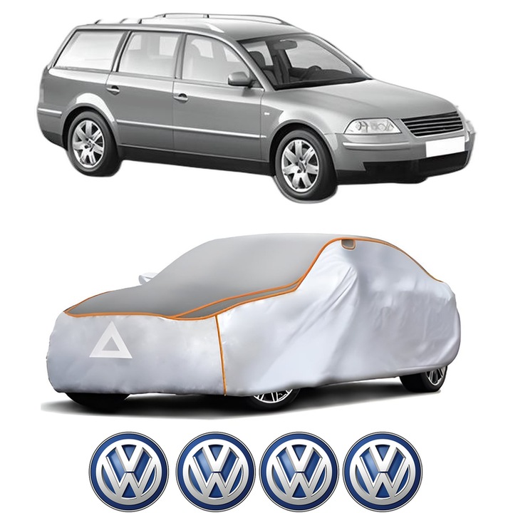 Husa Prelata Antigrindina Auto Volskwagen PASSAT B5.5 Variant (3B6) din 2000-2005, Protectie auto contra intemperiilor la grindina, Waterproof, 4x Stickere auto Volskwagen