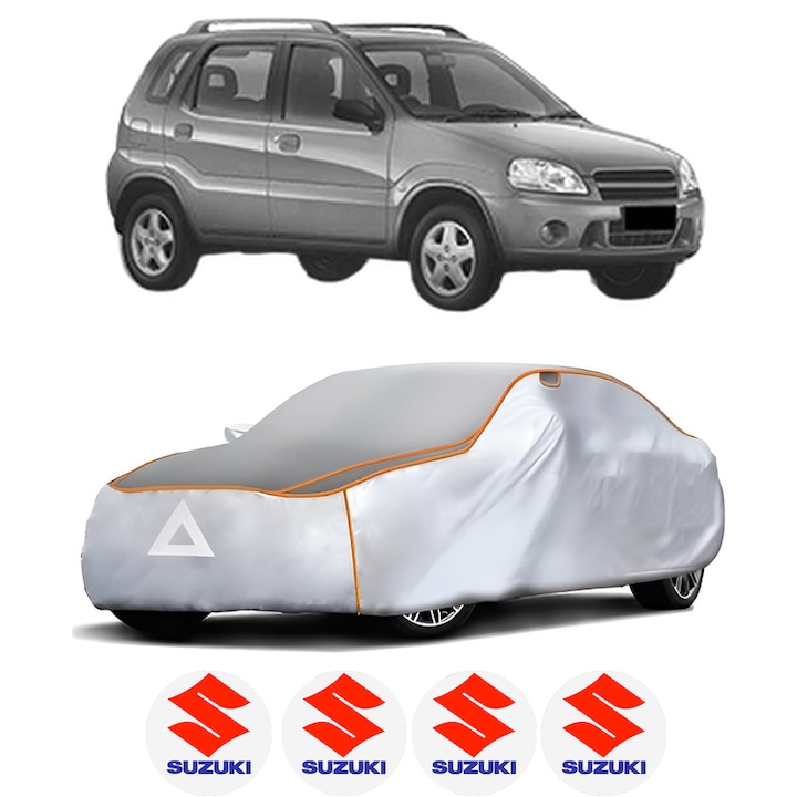 Husa Prelata Antigrindina Auto SUZUKI IGNIS I (FH) din 2000-2005, Protectie auto contra intemperiilor la grindina, Waterproof, 4x Stickere auto SUZUKI