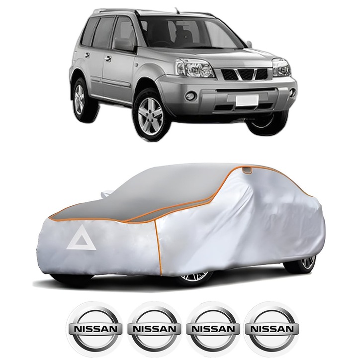 Husa Prelata Antigrindina Auto NISSAN X-TRAIL I (T30) din 2001-2013, Protectie auto contra intemperiilor la grindina, Waterproof, 4x Stickere auto NISSAN