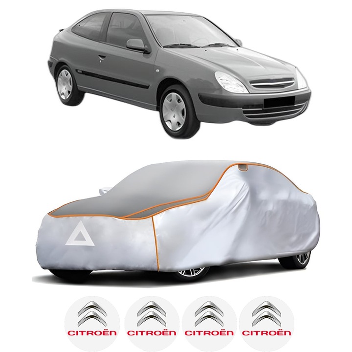 Husa Prelata Antigrindina Auto CITROEN XSARA Coupe (N0) din 1998-2005, Protectie auto contra intemperiilor la grindina, Waterproof, 4x Stickere auto CITROEN