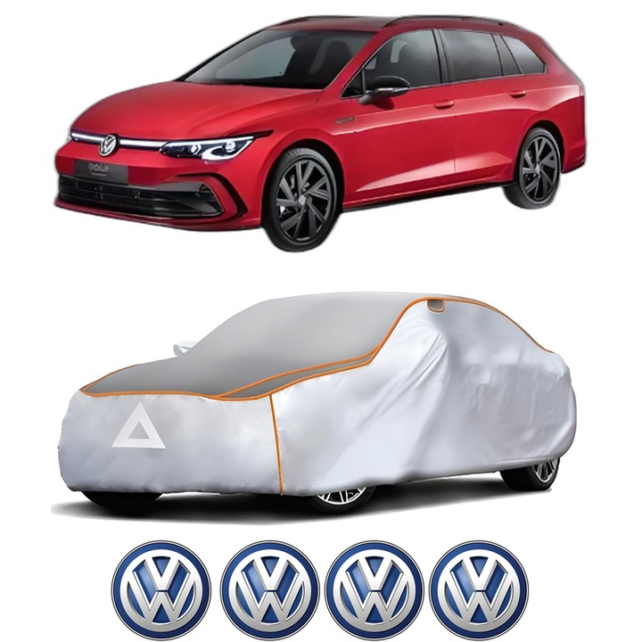 Husa Prelata Antigrindina Auto Volskwagen GOLF VIII Variant (CG5, DB5) din 2020-2024, Protectie auto contra intemperiilor la grindina, Waterproof, 4x Stickere auto Volskwagen