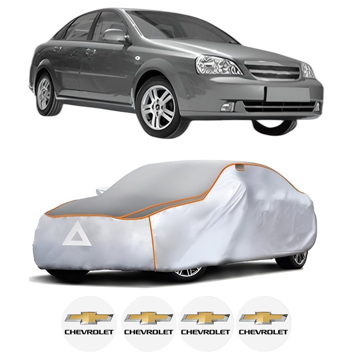 Husa Prelata Antigrindina Auto CHEVROLET LACETTI (J200) din 2005-2013, Protectie auto contra intemperiilor la grindina, Waterproof, 4x Stickere auto CHEVROLET