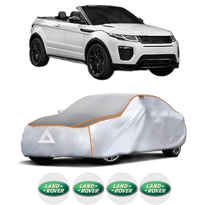 Husa Prelata Antigrindina Auto LAND ROVER RANGE ROVER EVOQUE Convertible (L538) din 2015-2019, Protectie auto contra intemperiilor la grindina, Waterproof, 4x Stickere auto LAND ROVER