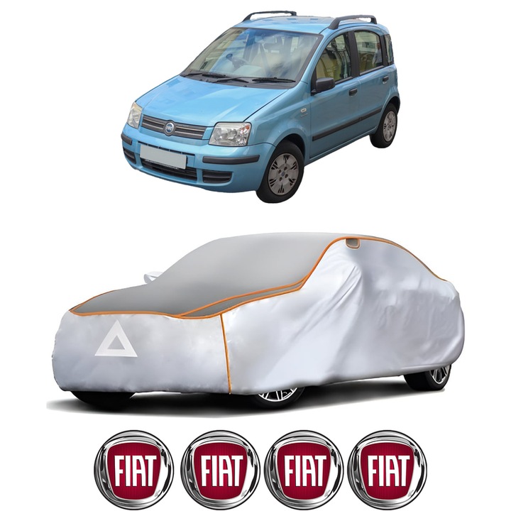 Husa Prelata Antigrindina Auto FIAT PANDA Hatchback Van (169_) din 2004-2011, Protectie auto contra intemperiilor la grindina, Waterproof, 4x Stickere auto FIAT