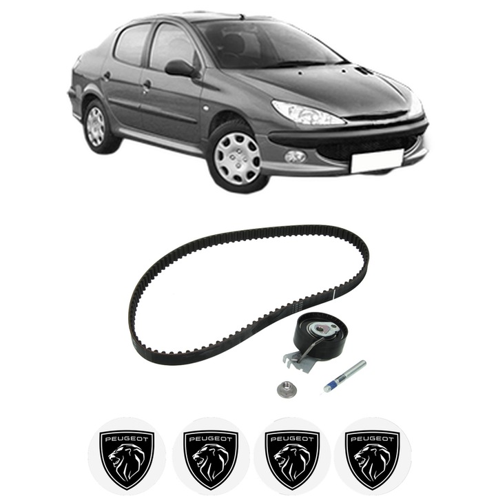 Set kit distributie PEUGEOT 206 Saloon 1.4 din 2007 KW 55 CP 75 CMC 1360, Auto, INA, 4 Stickere auto cu PEUGEOT