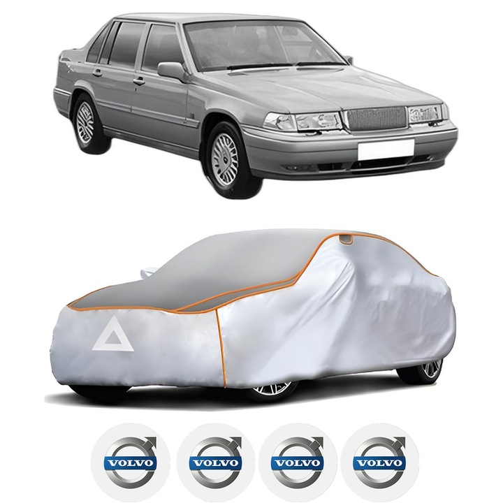 Husa Prelata Antigrindina Auto VOLVO 960 II (964) din 1994-1996, Protectie auto contra intemperiilor la grindina, Waterproof, 4x Stickere auto VOLVO