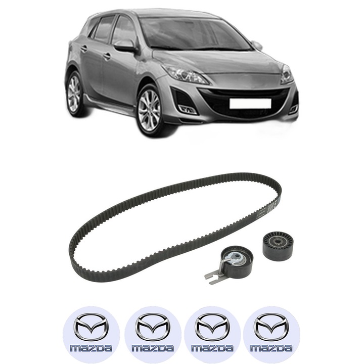 Set kit distributie MAZDA 3 (BL) 1.6 MZ-CD (BL14) din 2008-2013 KW 80 CP 109 CMC 1560, Auto, INA, 4 Stickere auto cu MAZDA