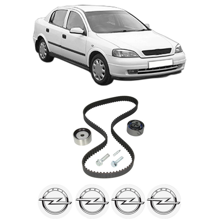 Set kit distributie OPEL ASTRA G Saloon (T98) 1.7 CDTI (F69) din 2003-2009 KW 59 CP 80 CMC 1686, Auto, INA, 4 Stickere auto cu OPEL