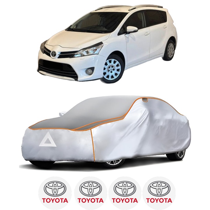 Husa Prelata Antigrindina Auto TOYOTA VERSO (_R2_) din 2009-2018, Protectie auto contra intemperiilor la grindina, Waterproof, 4x Stickere auto TOYOTA