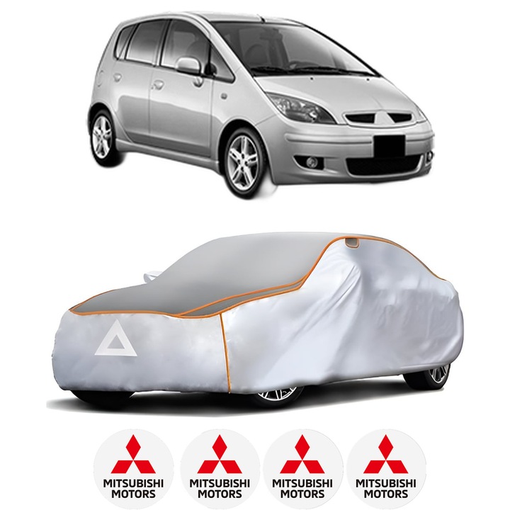 Husa Prelata Antigrindina Auto MITSUBISHI COLT VI (Z3_A, Z2_A) din 2004-2012, Protectie auto contra intemperiilor la grindina, Waterproof, 4x Stickere auto MITSUBISHI