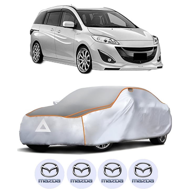 Husa Prelata Antigrindina Auto MAZDA 5 (CW) din 2010, Protectie auto contra intemperiilor la grindina, Waterproof, 4x Stickere auto MAZDA