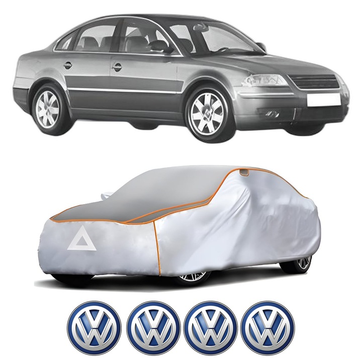 Husa Prelata Antigrindina Auto Volskwagen PASSAT B5.5 (3B3) din 2000-2005, Protectie auto contra intemperiilor la grindina, Waterproof, 4x Stickere auto Volskwagen