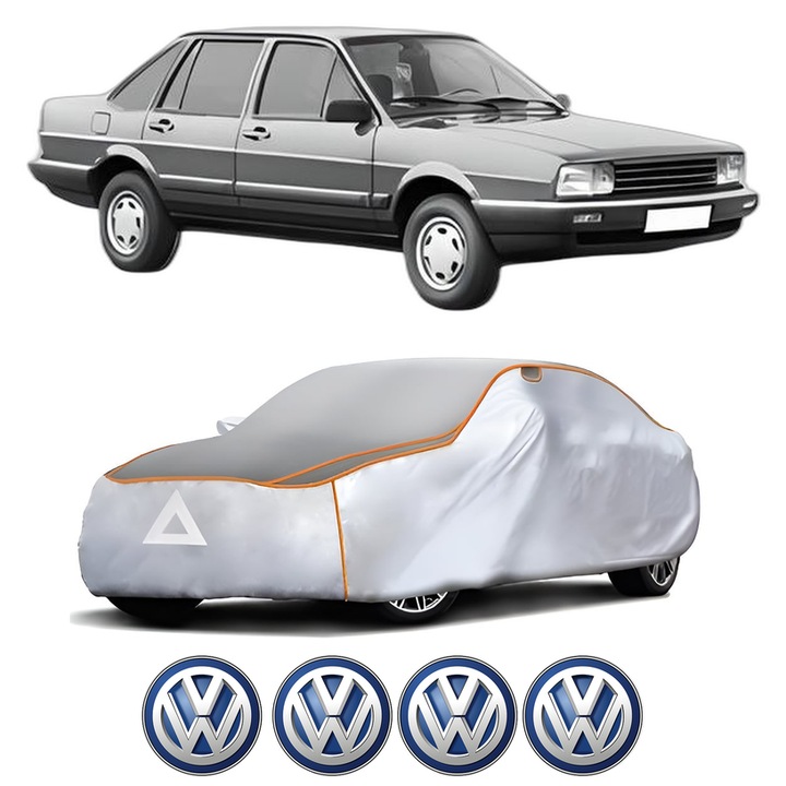 Husa Prelata Antigrindina Auto Volskwagen PASSAT B2 Saloon (32B) din 1984-1988, Protectie auto contra intemperiilor la grindina, Waterproof, 4x Stickere auto Volskwagen