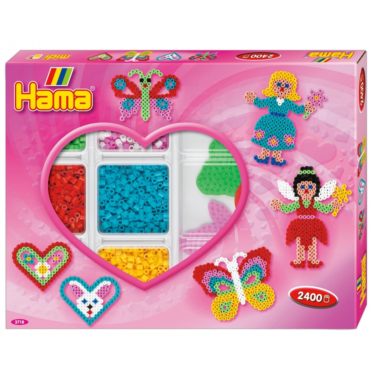 Margele HAMA Midi in cutie 2400 buc Inima