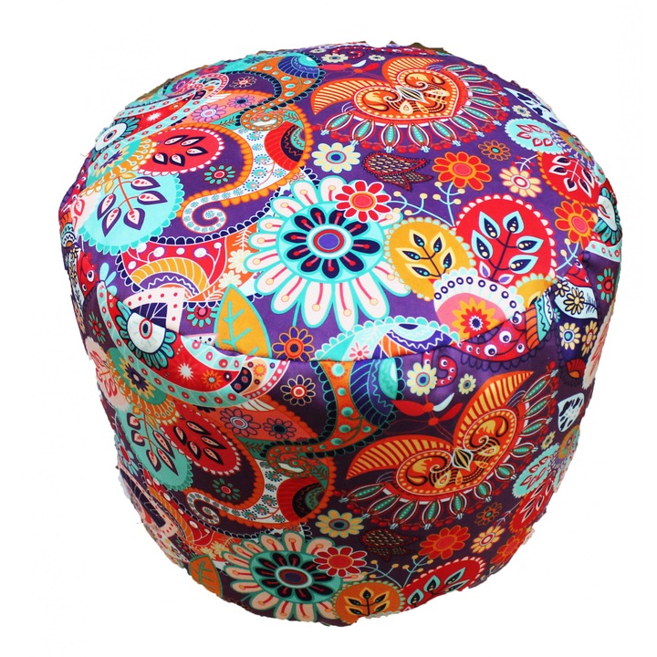 Taburet Dekoratex, poliester imprimat, 35 x 45 cm, motiv Folclor