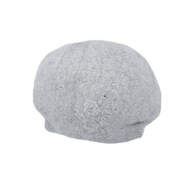 Bereta fashion de iarna cu aplicatii de perle, model elegant,D&J Exclusive,gri, universal
