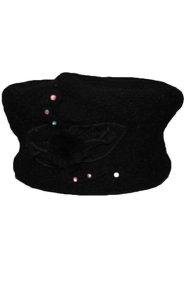 Bereta calduroasa din material de calitate,D&J Exclusive, negru,universal