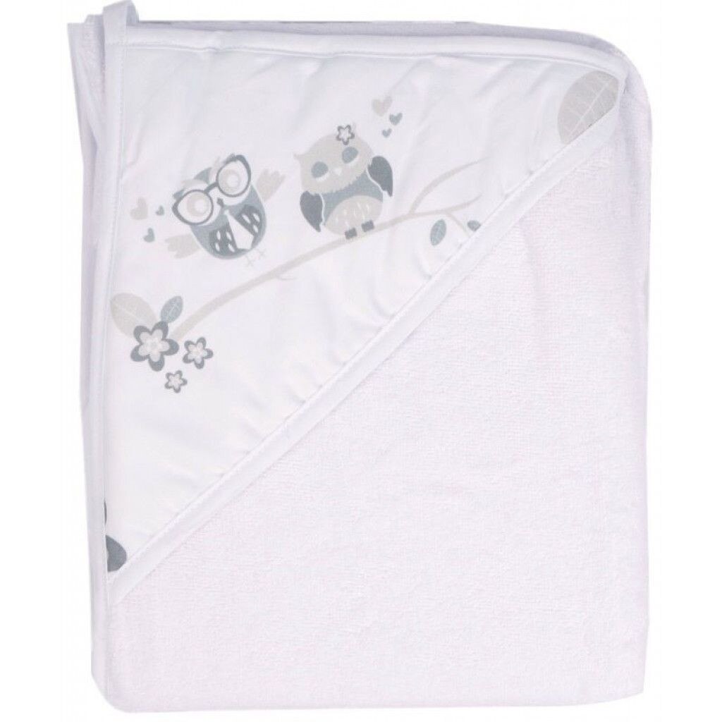 Prosop copii cu gluga 100*100 cm Bufnita Alb