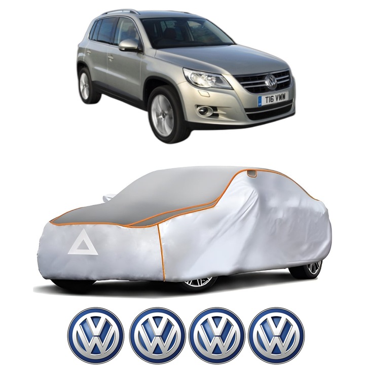 Husa Prelata Antigrindina Auto Volskwagen TIGUAN VAN (5N_) din 2007-2018, Protectie auto contra intemperiilor la grindina, Waterproof, 4x Stickere auto Volskwagen
