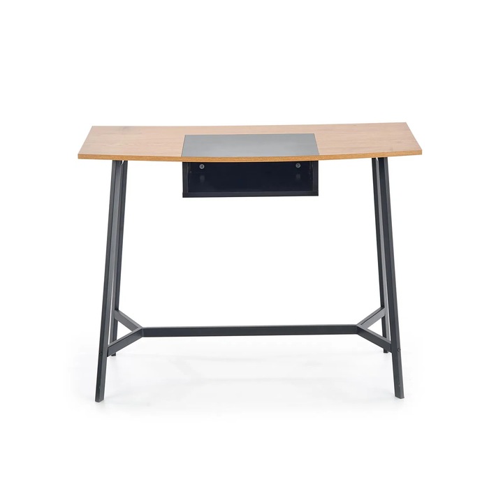 Birou, EXPOMOB, B/41, 100x50x76 cm, stejar / negru, cu raft depozitare