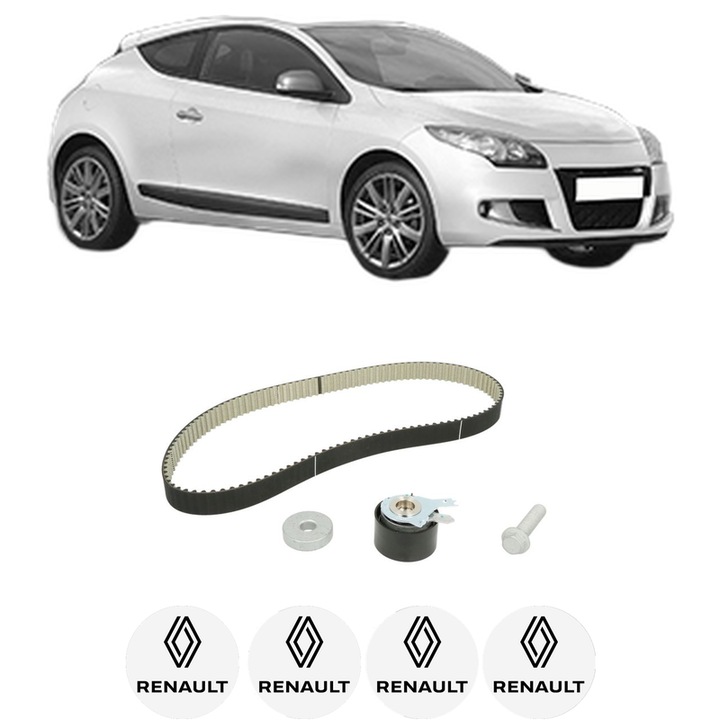 Set kit distributie RENAULT MEGANE III Coupe (DZ0/1_) 1.5 dCi (DZ09, DZ0D, DZ1F, DZ1G, DZ14, DZ29) din 2009-2015 KW 81 CP 110 CMC 1461, Auto, SKF, 4 Stickere auto cu RENAULT