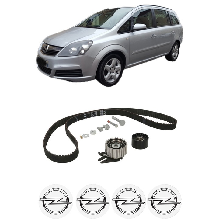 Set kit distributie OPEL ZAFIRA B Box Body/MPV (A05) 1.9 CDTI VAN (M75) din 2005-2015 KW 88 CP 120 CMC 1910, Auto, INA, 4 Stickere auto cu OPEL