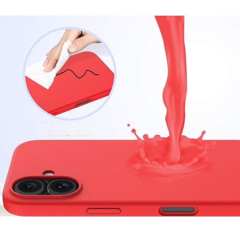 Husa protectie compatibila cu iPhone 17, ultra slim, silicon Rosu, interior din microfibra, PlanetPhone