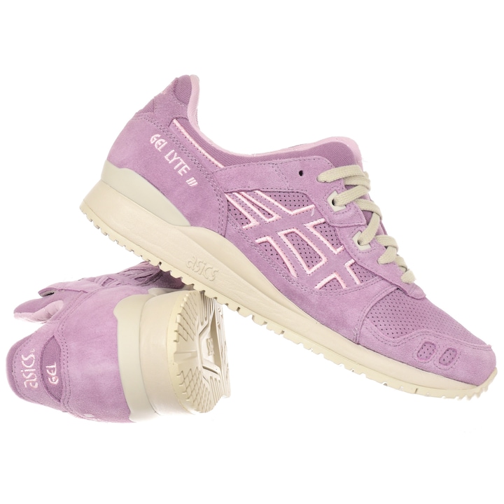 Pantofi sport barbati ASICS GEL-LYTE III OG, piele intoarsa premium, roz pudrat, amortizare GEL, 43.5 EU
