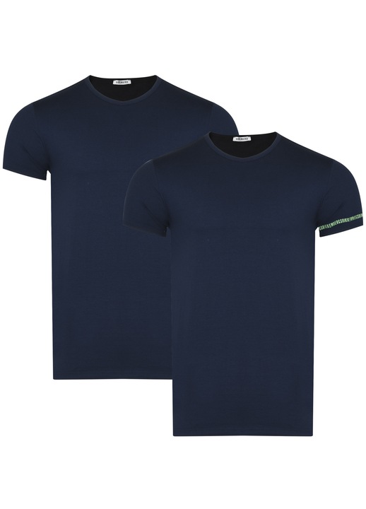 Tricouri barbati, Bikkembergs, set 2 piese, bleumarin, 95% bumbac, 5% elastan, 2XL INTL