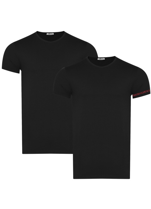 Tricouri barbati, Bikkembergs, set 2 piese, negru, bumbac-elastan, 2XL INTL