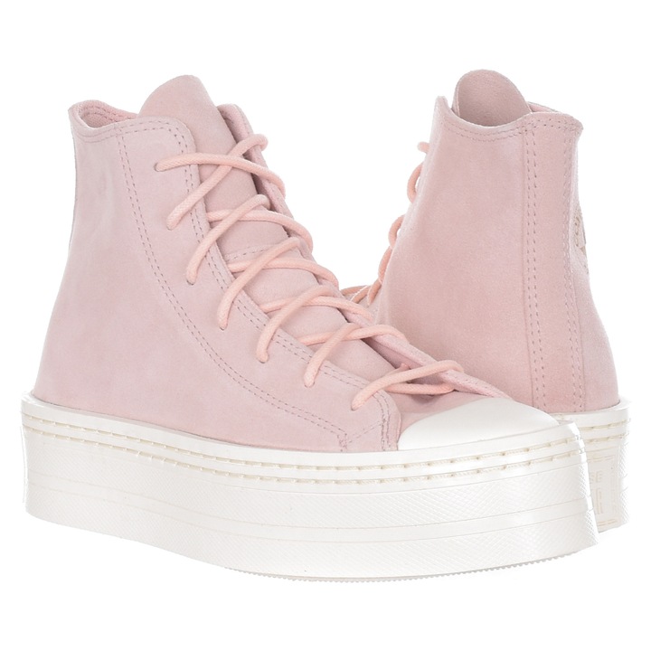 Női Converse Chuck Taylor All Star tornacipő, velúr/természetes bőr/textil, fehér/rózsaszín, 39.5 EU