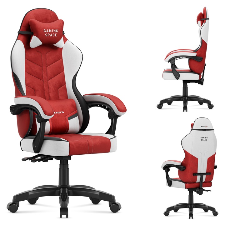 Геймърски стол, Huzaro Force 2.7, въртящ се, ергономичен, червен