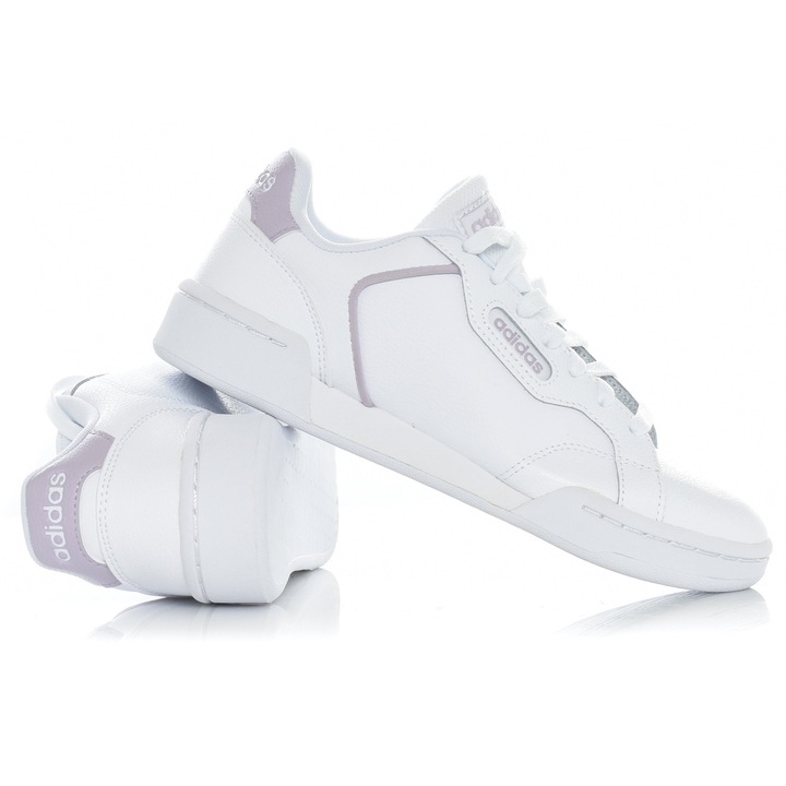 Tenisi dama, Adidas, piele ecologica/sintetic, alb/mov