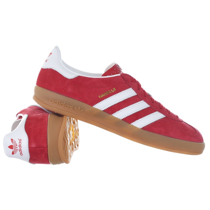 Pantofi sport barbati, adidas, 44 2/3, culoare rosu, piele naturala, 44 2/3 EU