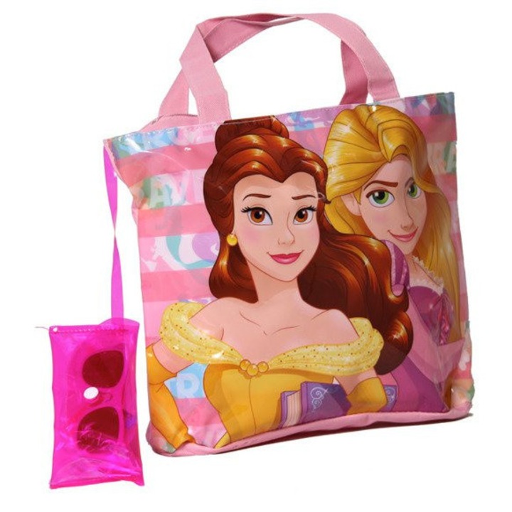 Детска чанта, принцеси, розова, 28x35см