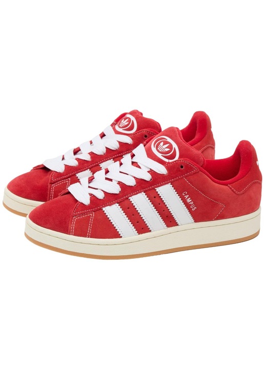 Tenisi dama Adidas CAMPUS, piele naturala/sintetic/textil, alb/rosu, 36 2/3 EU