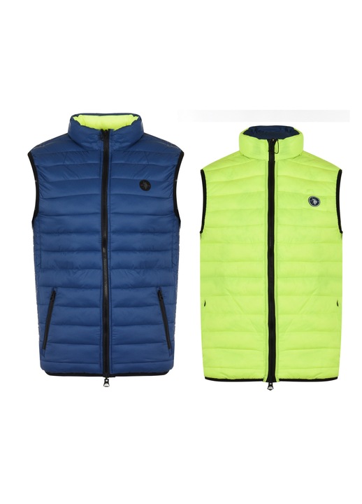 Férfi mellény, U.S. Polo Assn., CODY 46019, sötétkék, zöld, nylon és poliészter, megfordítható modell, L INTL