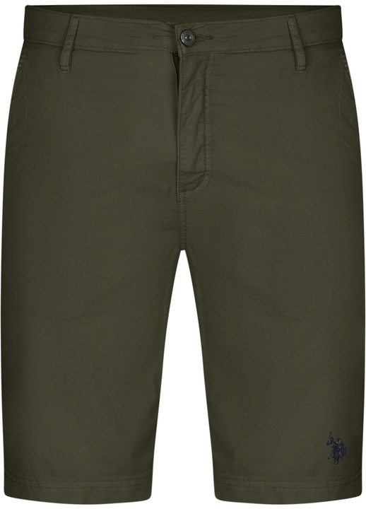 Pantaloni scurti barbati, U.S. Polo bumbac/elastan, Kaki