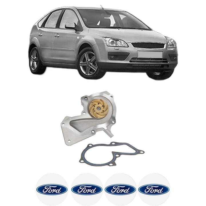 Pompa apa FORD FOCUS II (DA_, HCP, DP) 1.6 LPG din 2009-2011 KW 85 CP 115 CMC 1596, Auto, HEPU, 4x Stikere auto cu FORD