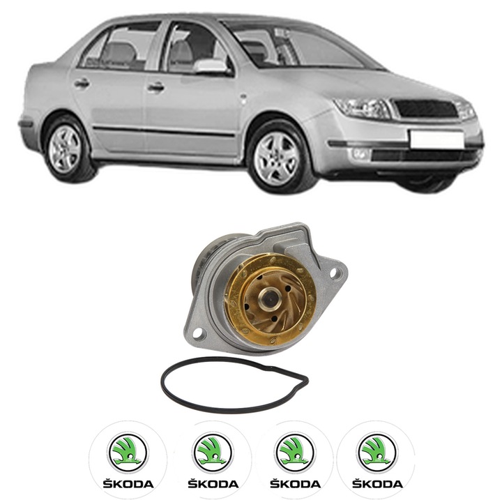 Pompa apa SKODA FABIA I Saloon (6Y3) 1.4 16V din 1999-2007 KW 55 CP 75 CMC 1390, Auto, HEPU, 4x Stikere auto cu SKODA