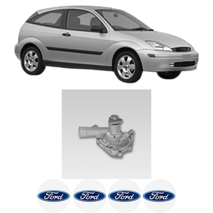 Pompa apa FORD FOCUS I (DAW, DBW) 1.8 16V din 1998-2004 KW 85 CP 115 CMC 1796, Auto, HEPU, 4x Stikere auto cu FORD