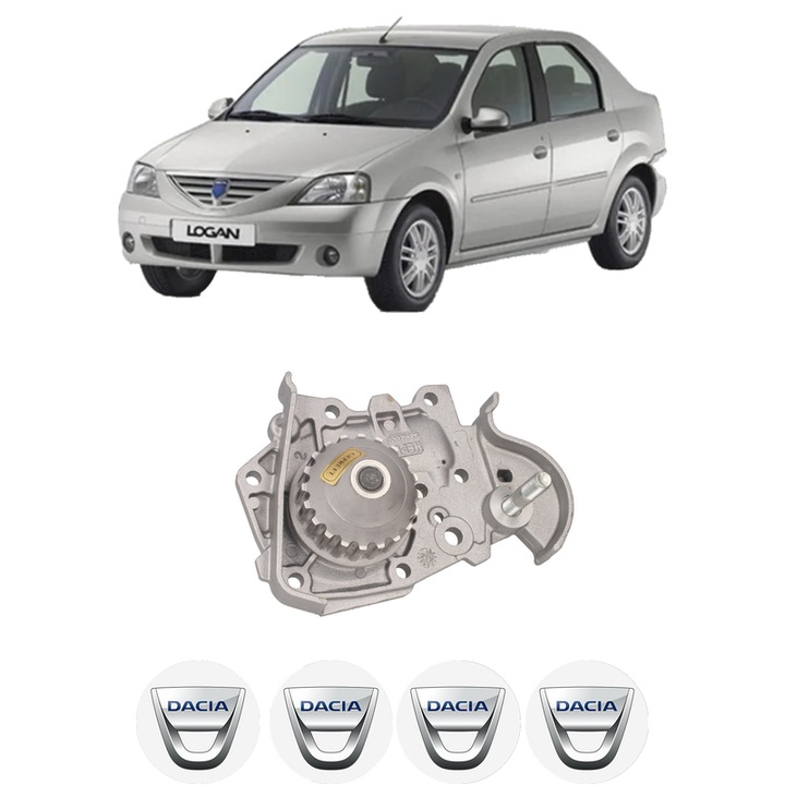 Pompa apa DACIA LOGAN (LS_) 1.4 MPI LPG (LS0C) din 2006-2012 KW 55 CP 75 CMC 1390, Auto, HEPU, 4x Stikere auto cu DACIA