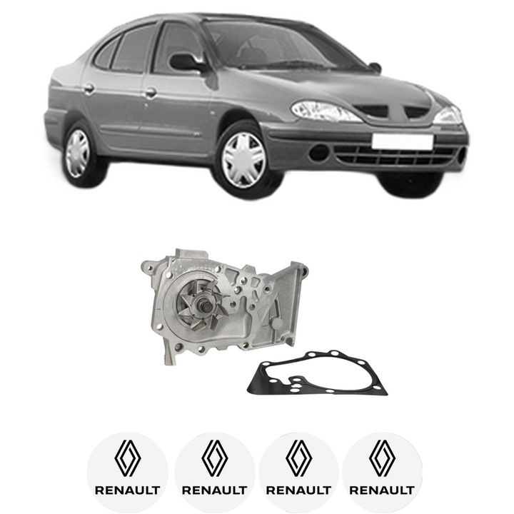 Pompa apa RENAULT MEGANE I Classic (LA0/1_) 1.6 16V din 1999-2008 KW 73 CP 99 CMC 1598, Auto, HEPU, 4x Stikere auto cu RENAULT
