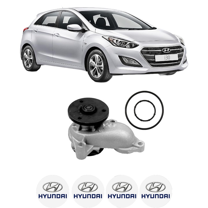 Pompa apa HYUNDAI i30 (GD) 1.6 CRDi din 2011-2016 KW 81 CP 110 CMC 1582, Auto, HEPU, 4x Stikere auto cu HYUNDAI