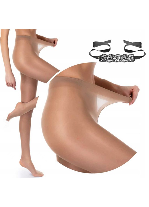 "Elegant Fashion Thin Anti-Run Pantyhose, Sexy Sheer Nude Tights, Glossy Ballet/Yoga Pantyhose, Nude Ultra-Sheer Invisible Pantyhose, Free Sexy Lace Eye Mask with Purchase, Nude, Polyester Fiber"