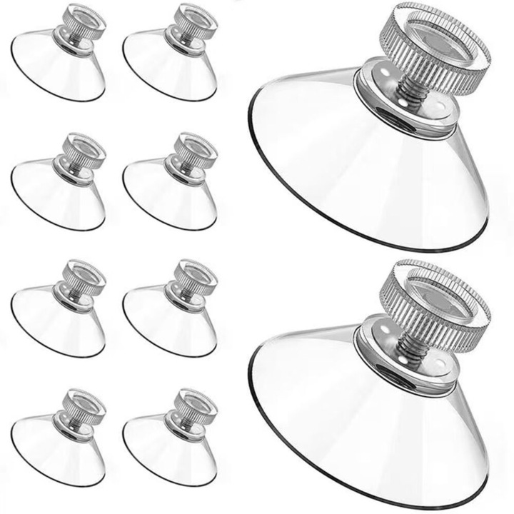 10 db PVC tapadókorong horog, M4 csavaros rögzítés, 41 mm tapadókorong átmérő, vízálló