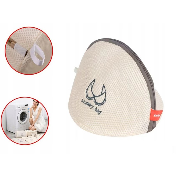 Geanta de spalat pentru articole delicate, Geanta anti-deformare masina de spalat, Geanta spalat sutien, Geanta intarita pentru lenjerie, Poliester, 16x16 cm